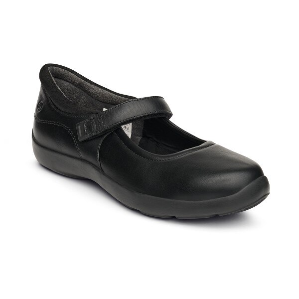 Casual Mary Jane in Black Stretch